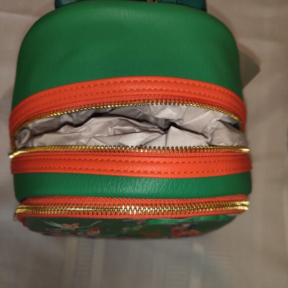 Disney Loungefly Backpack Christmas NWT Tinker Stitch GLOW IN DARK Peter Mickey - Picture 12 of 16